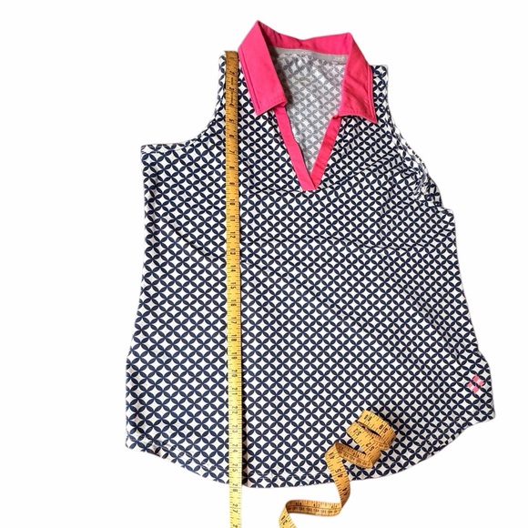 Jofit Ladies Golf Outfit Shirt and Skort,Navy White & Pink, L - Picture 13 of 16